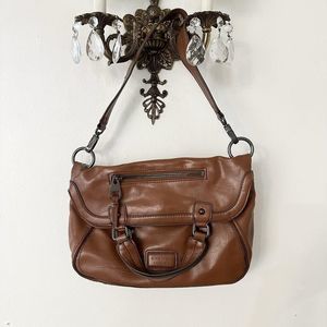 Brown Vintage Y2K 2000s Faux Leather Fold Over Purse by Nine West
